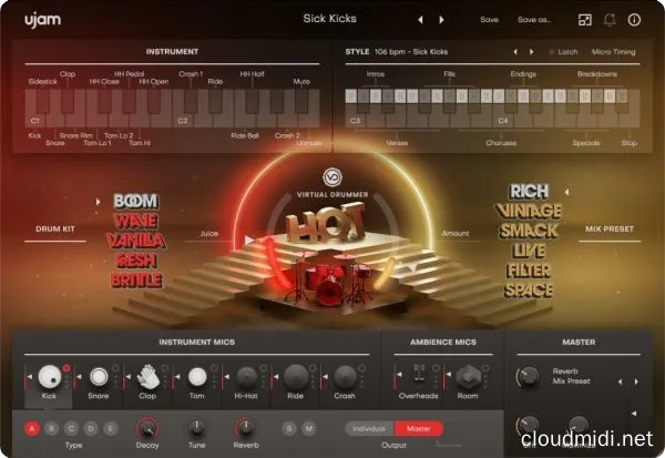 虚拟鼓手音源插件-UJAM Virtual Drummer HOT v2.3.0 R2R-win :-1