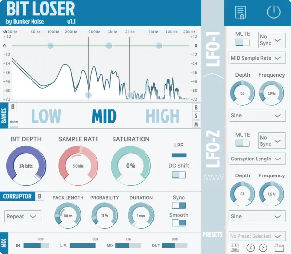 低精度数码失真效果-Bunker Noise Bit Loser v1.1.0 R2R WIN-MAC :-1 低精度数码失真效果-Bunker Noise Bit Loser v1.1.0 R2R WIN-MAC :-1