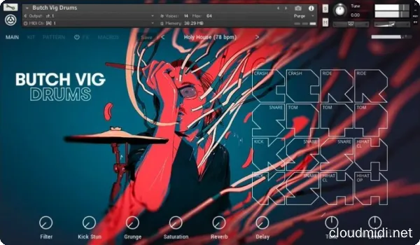 另类摇滚鼓音色-Native Instruments Butch Vig Drums v1.1.0 Kontakt :-1