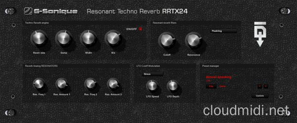 Techno风格专用混响插件-G-Sonique RRTX24 Resonant Techno Reverb v1.0 R2R-win :-1