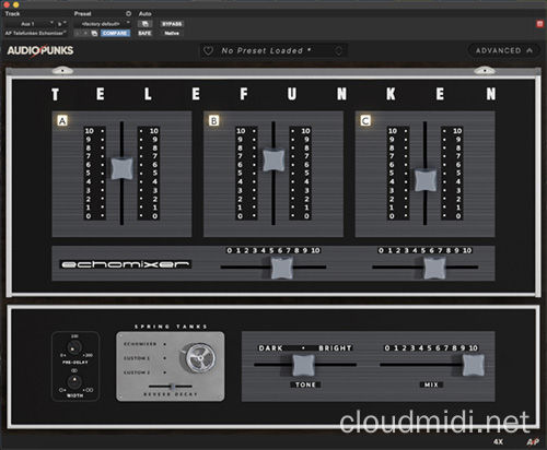 弹簧混响回声插件-Audiopunks AP Telefunken Echomixer v1.2.0 MOCHA-win :-1