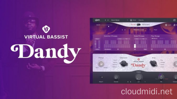 虚拟贝司音源插件-uJAM Virtual Bassist DANDY v2.3.0 WIN-MAC :-1