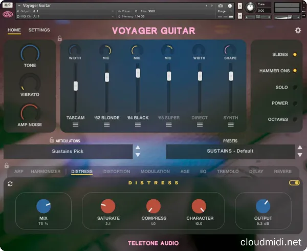 Teletone Audio Voyager Guitar Kontakt :-1 Teletone Audio Voyager Guitar Kontakt :-1